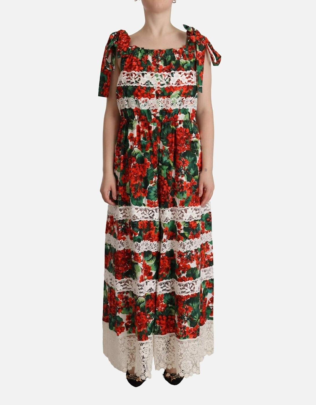 Floral Maxi Dress Geranium Print Women - Multicolor Dresses, 5 of 4
