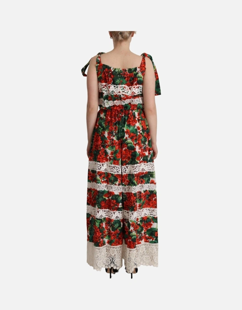 Floral Maxi Dress Geranium Print Women - Multicolor Dresses