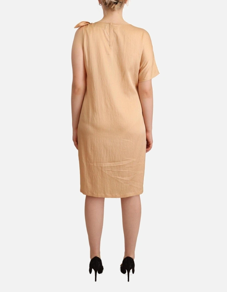 Dress Short Sleeves Beige Women Dresses