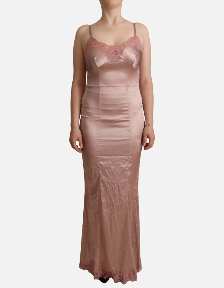 Dolce Gabbana Slip Dress Maxi VNeck Women - Pink Dresses