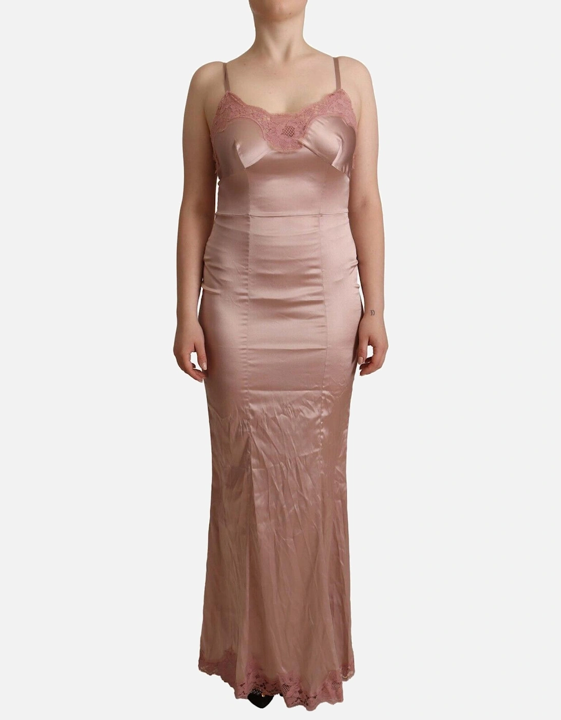 Dolce Gabbana Slip Dress Maxi VNeck Women - Pink Dresses, 5 of 4