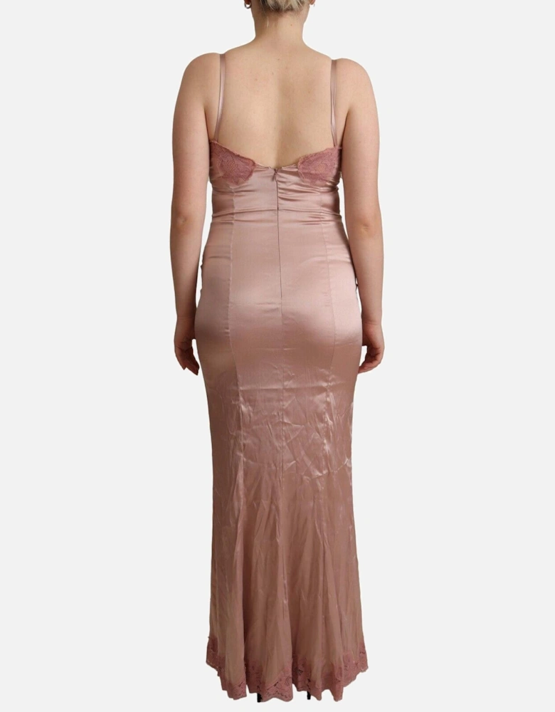 Dolce Gabbana Slip Dress Maxi VNeck Women - Pink Dresses