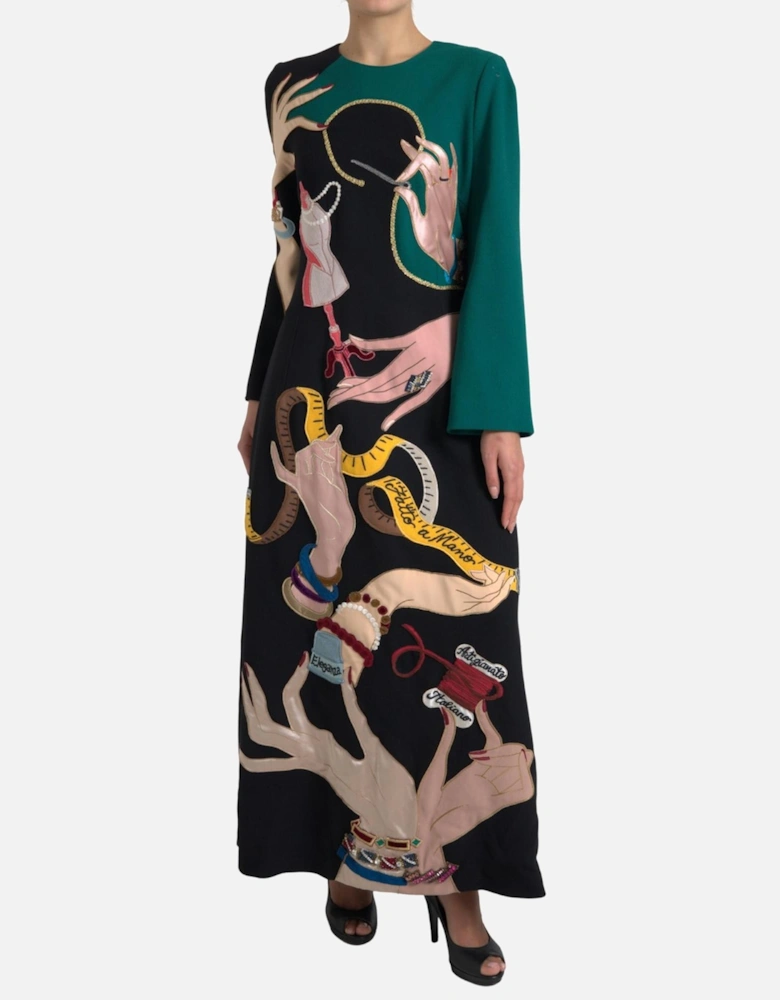 Embroidered Aline Maxi Dress Long Sleeve DR28730 Women - Multicolor