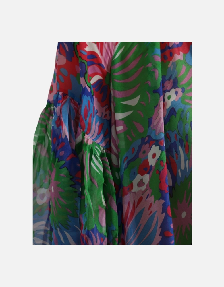 Floral Print Silk Kaftan Maxi Dress Women - Multi Dresses