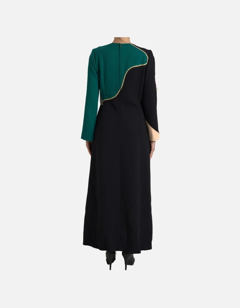 Embroidered Aline Maxi Dress Long Sleeve DR28730 Women - Multicolor