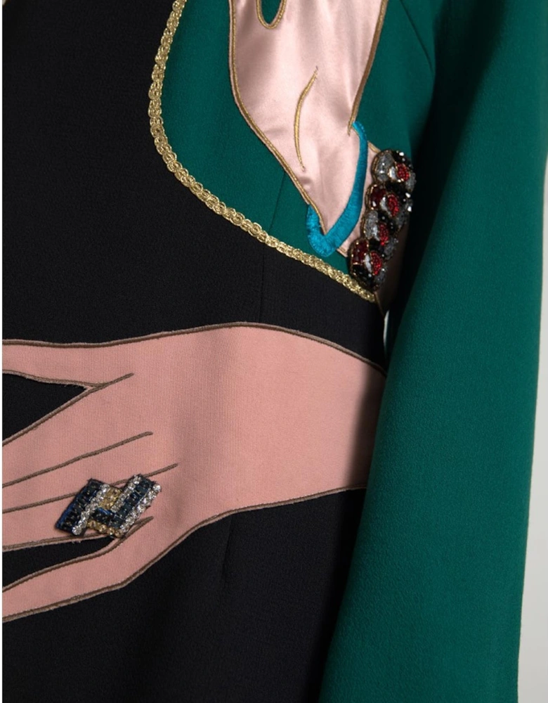 Embroidered Aline Maxi Dress Long Sleeve DR28730 Women - Multicolor