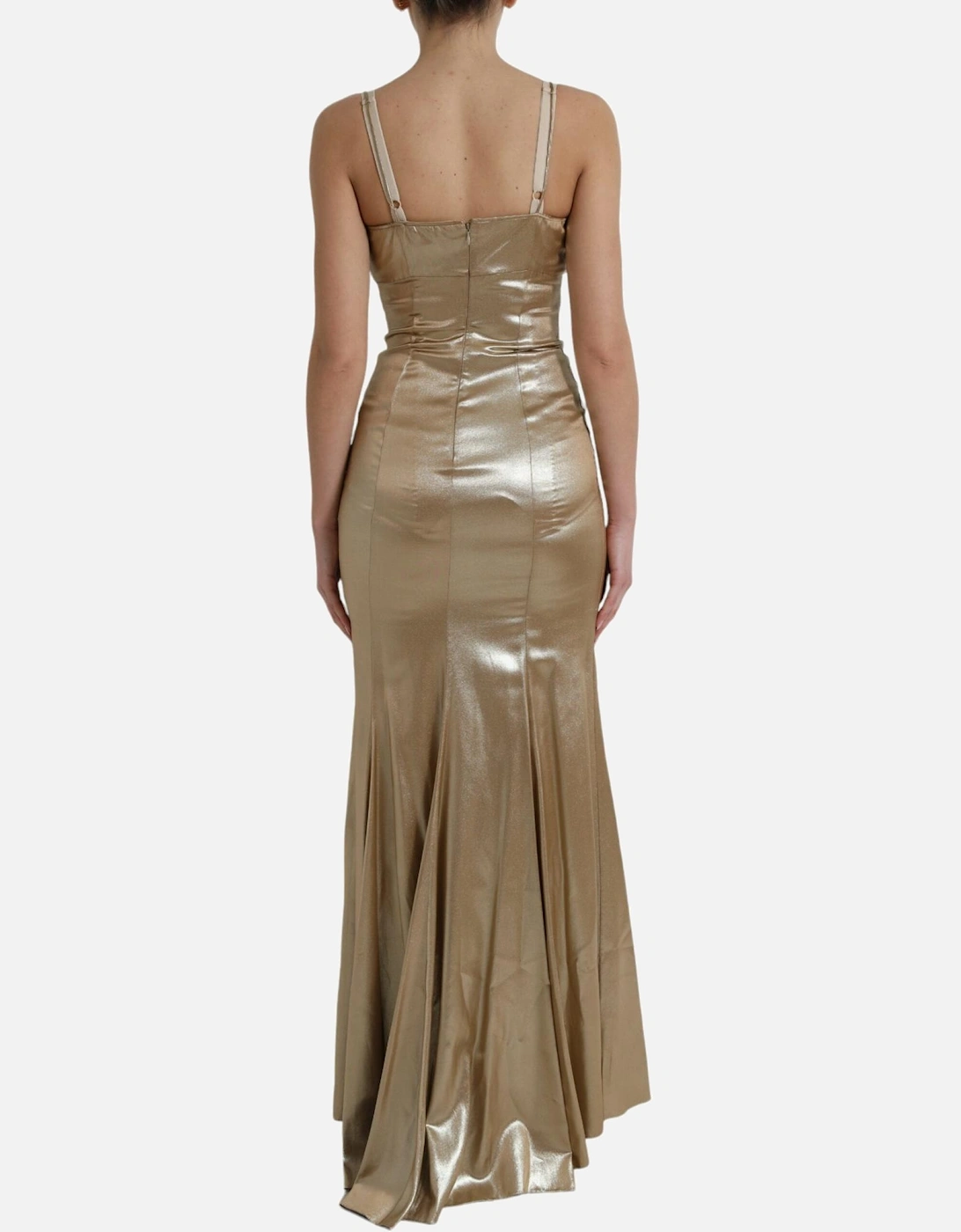 Gold Evening Dress Sleeveless VNeck Gown Women Dresses