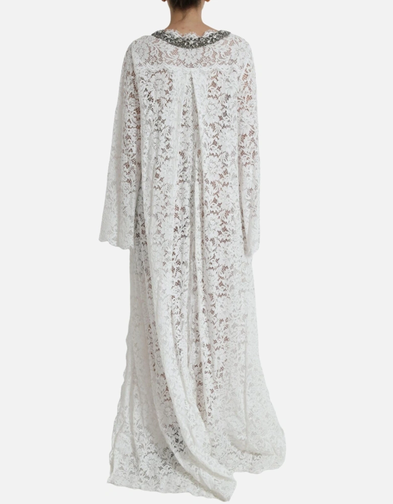 Crystal-Embellished Long Sleeve Shift Dress Women - White Dresses