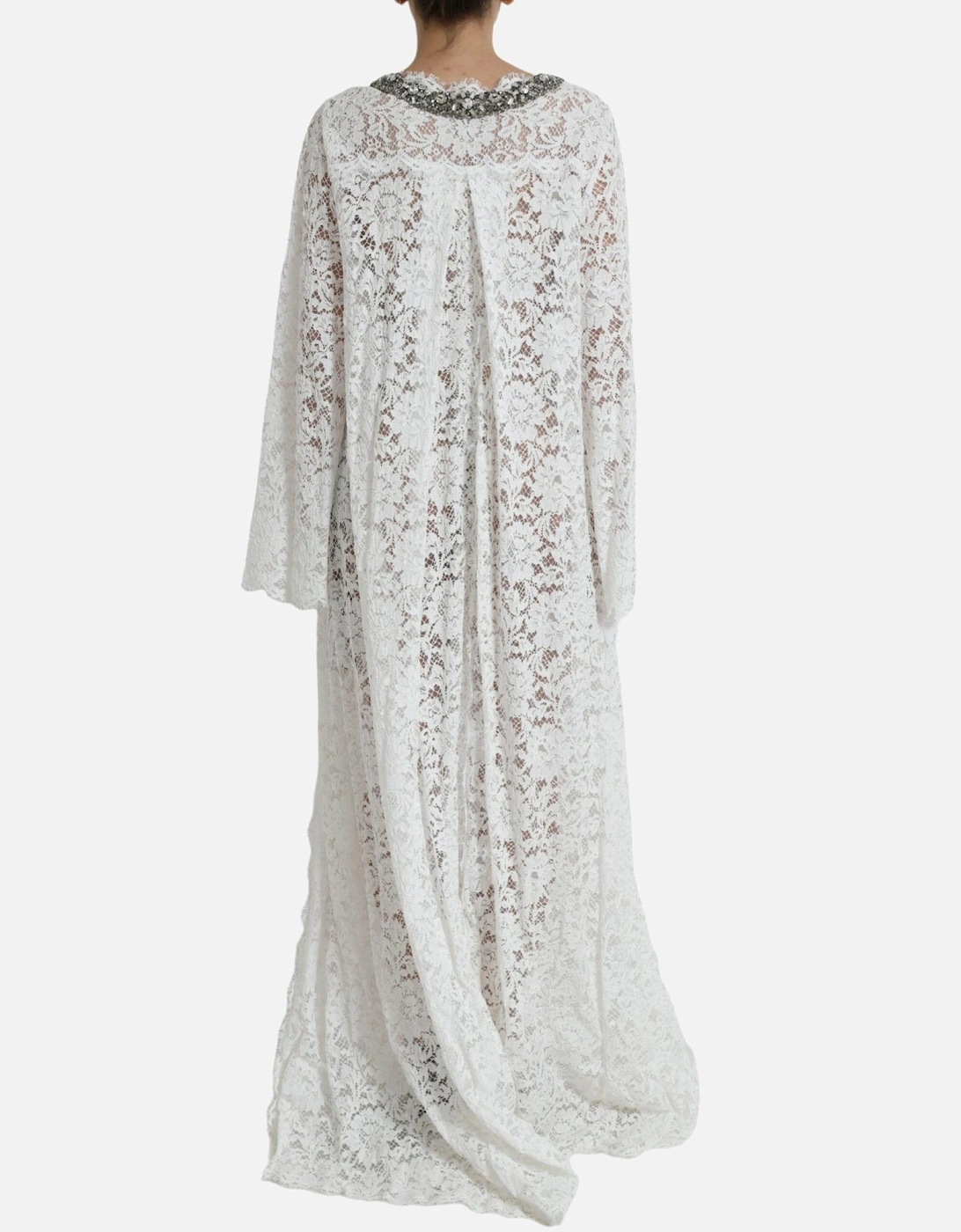 Crystal-Embellished Long Sleeve Shift Dress Women - White Dresses