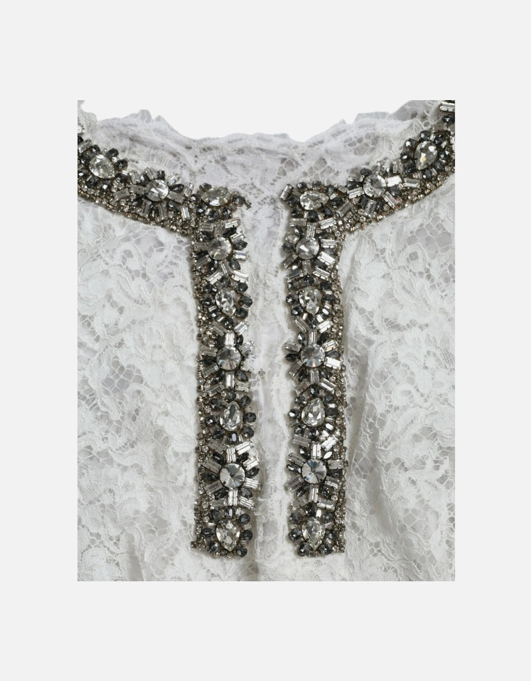 Crystal-Embellished Long Sleeve Shift Dress Women - White Dresses