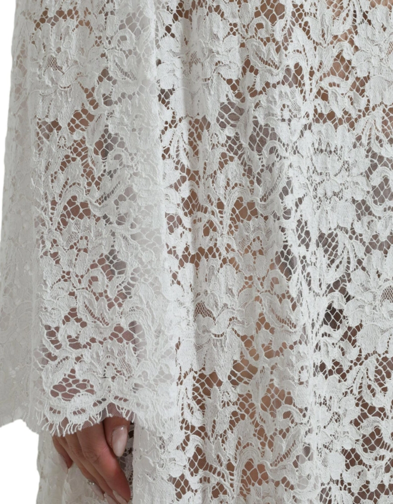 Crystal-Embellished Long Sleeve Shift Dress Women - White Dresses