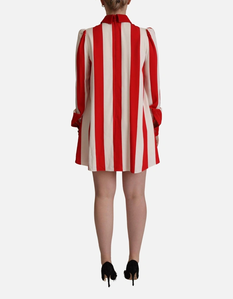Dolce Gabbana Mini Dress Red White Stripes Women Dresses