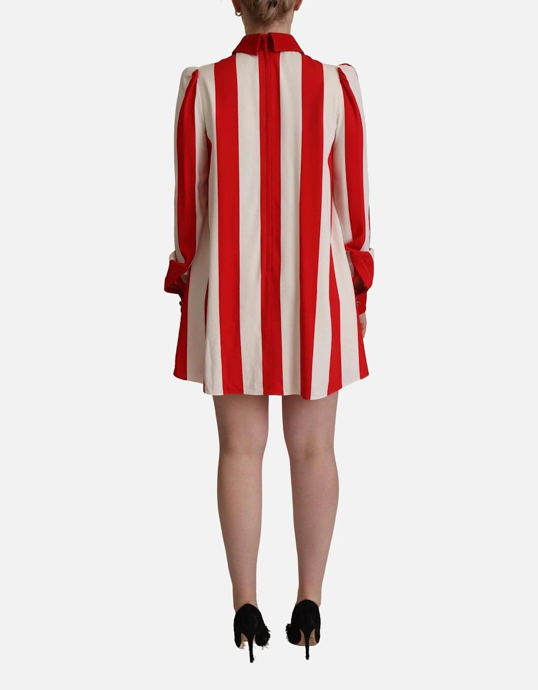 Dolce Gabbana Mini Dress Red White Stripes Women Dresses