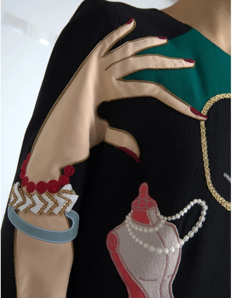 Embroidered Aline Maxi Dress Long Sleeve DR28730 Women - Multicolor