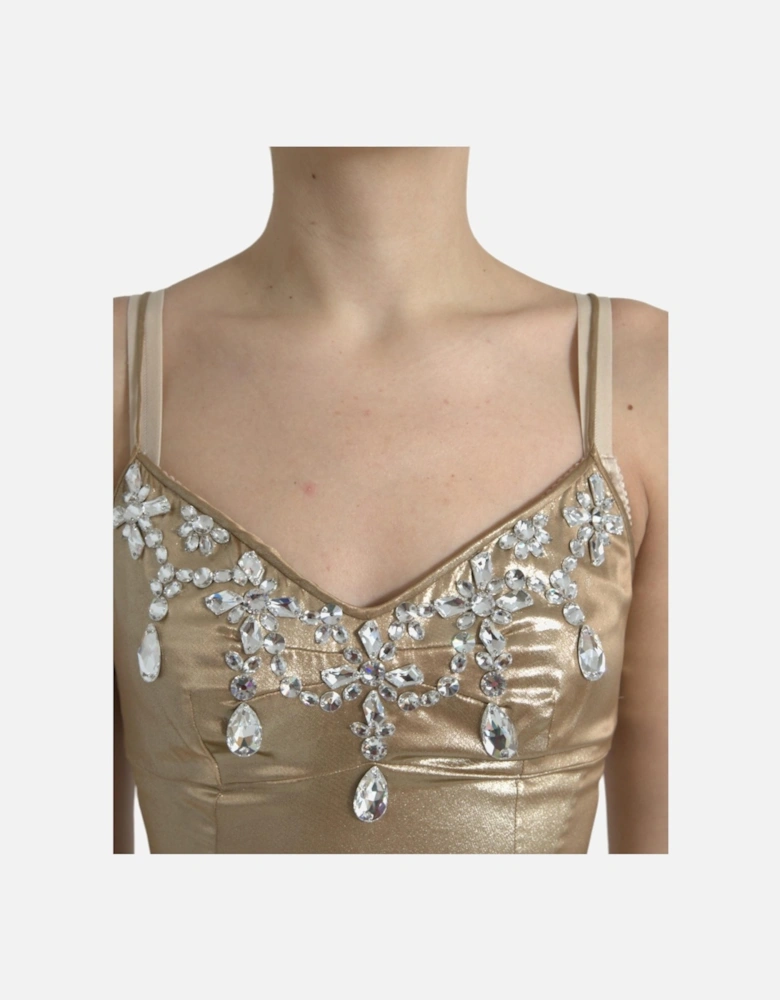 Gold Evening Dress Sleeveless VNeck Gown Women Dresses