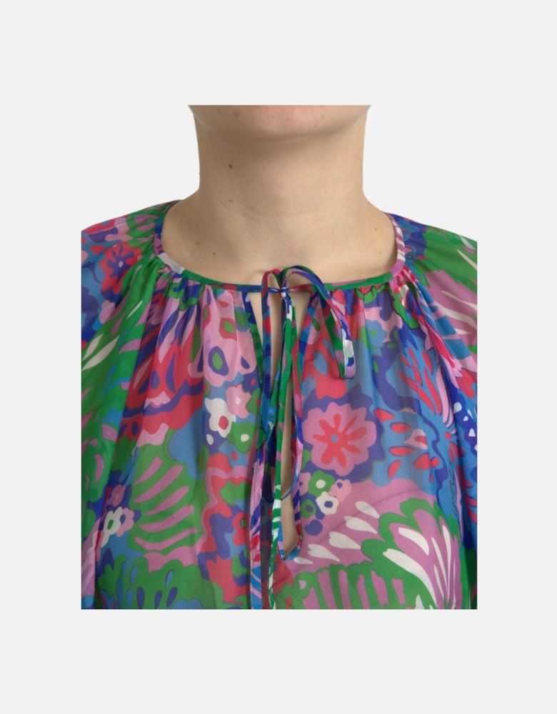 Floral Print Silk Kaftan Maxi Dress Women - Multi Dresses