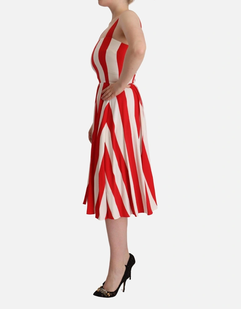 Dolce Gabbana Red White Striped Aline Dress Women Dresses