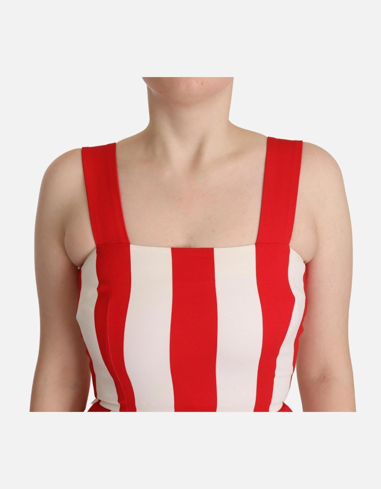 Dolce Gabbana Red White Striped Aline Dress Women Dresses