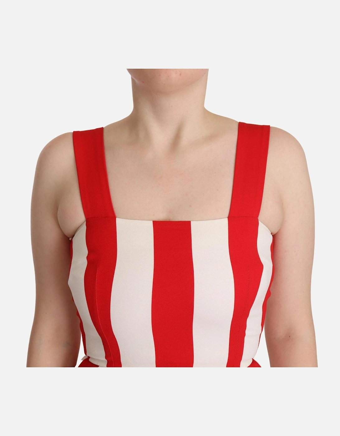 Dolce Gabbana Red White Striped Aline Dress Women Dresses