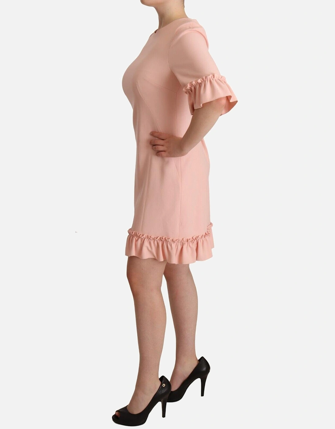 Dolce Gabbana Mini Dress Ruffle Trim Women - Pink Dresses