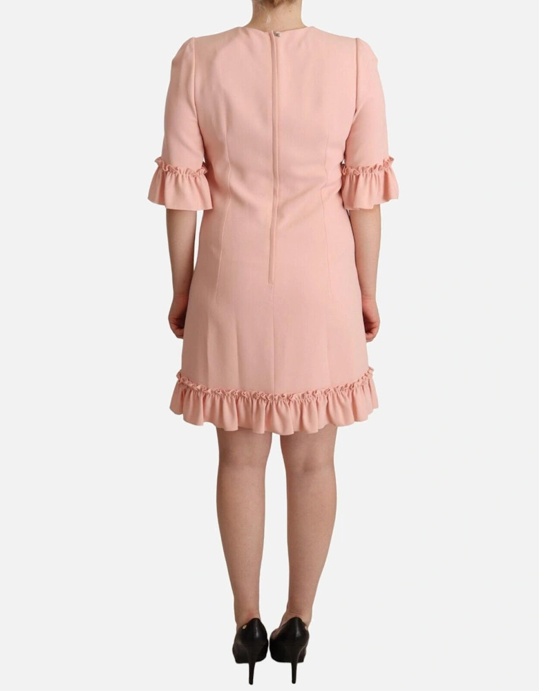 Dolce Gabbana Mini Dress Ruffle Trim Women - Pink Dresses
