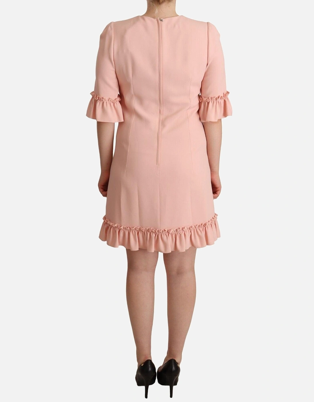 Dolce Gabbana Mini Dress Ruffle Trim Women - Pink Dresses
