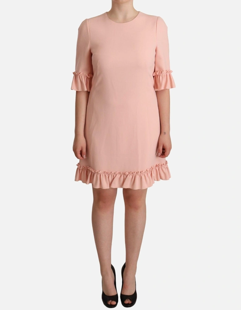 Dolce Gabbana Mini Dress Ruffle Trim Women - Pink Dresses