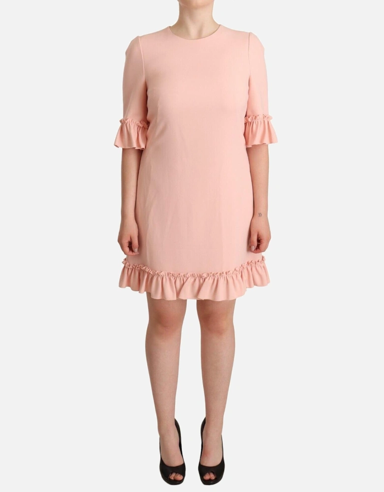 Dolce Gabbana Mini Dress Ruffle Trim Women - Pink Dresses