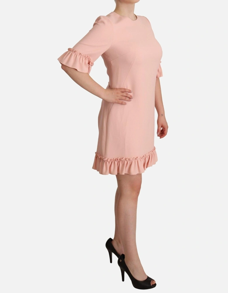 Dolce Gabbana Mini Dress Ruffle Trim Women - Pink Dresses