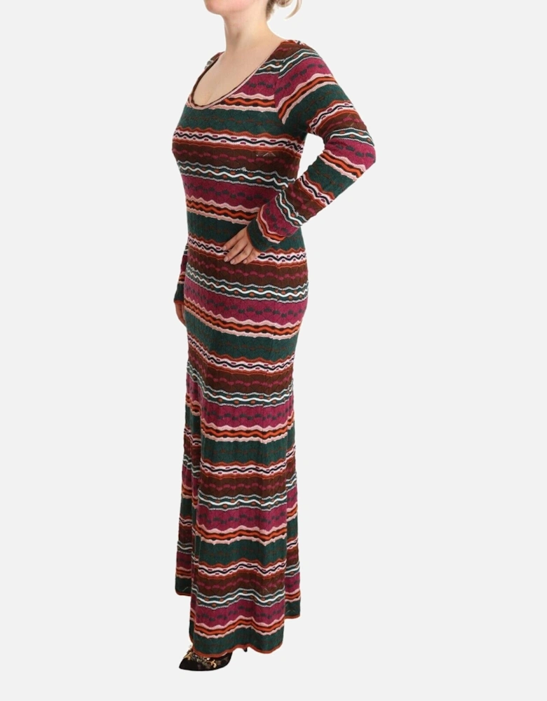Knit Maxi Dress Long Sleeve Women - Multicolor Dresses