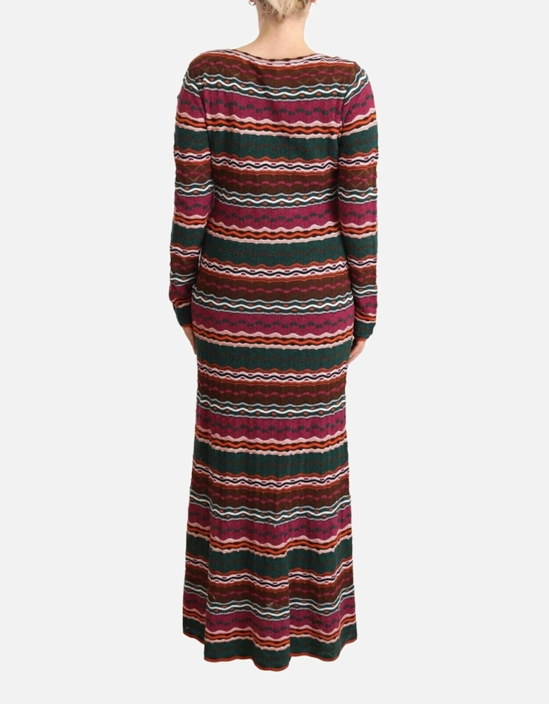 Knit Maxi Dress Long Sleeve Women - Multicolor Dresses