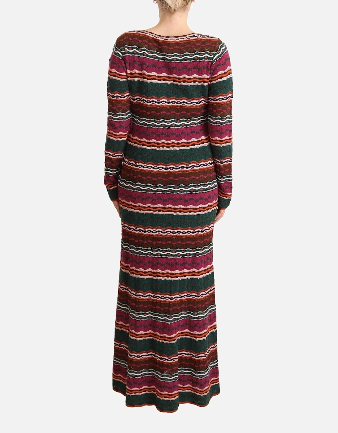 Knit Maxi Dress Long Sleeve Women - Multicolor Dresses