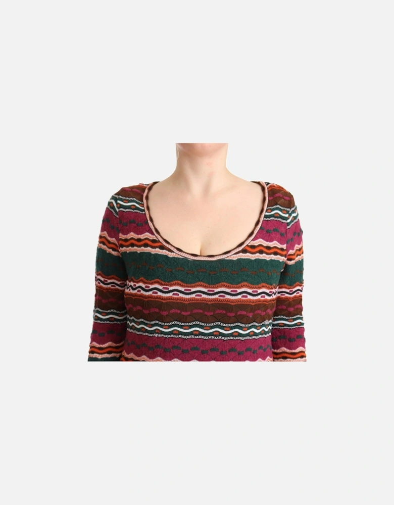 Knit Maxi Dress Long Sleeve Women - Multicolor Dresses