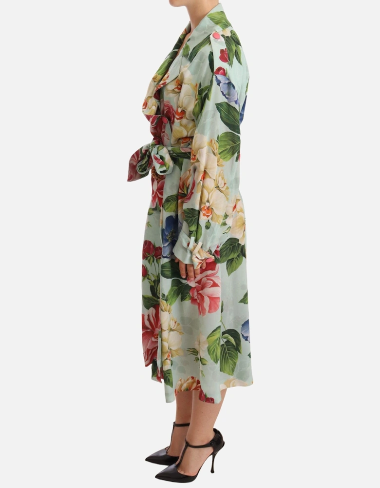 FloralPrint Silk Trench Coat Women - Multicolor Jackets