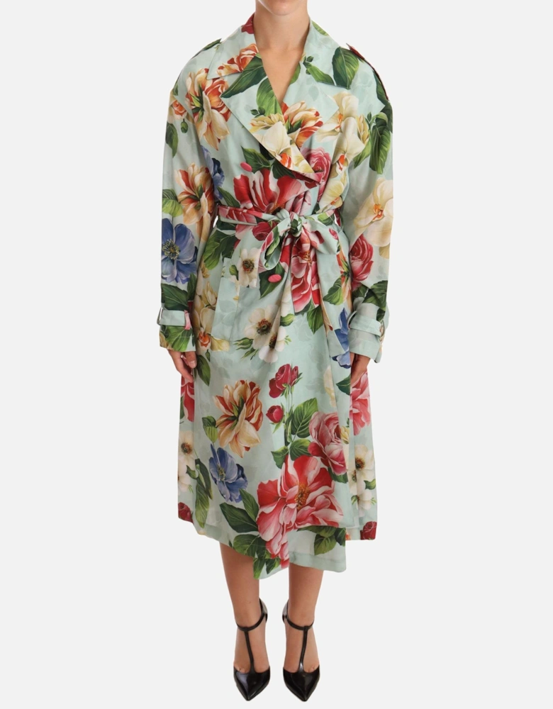 FloralPrint Silk Trench Coat Women - Multicolor Jackets