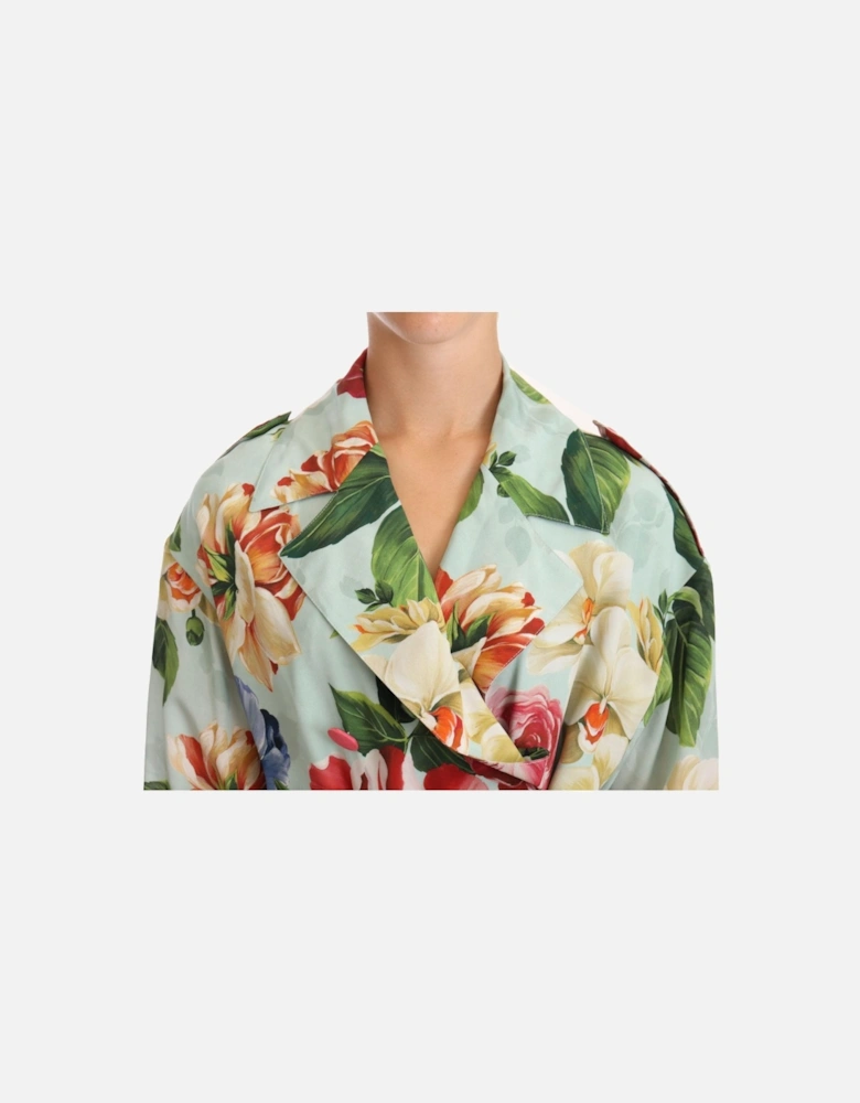 FloralPrint Silk Trench Coat Women - Multicolor Jackets
