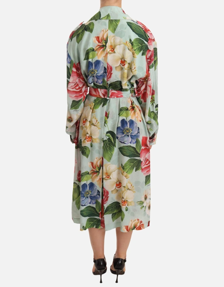 FloralPrint Silk Trench Coat Women - Multicolor Jackets