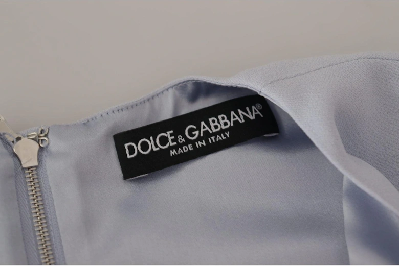 Dolce Gabbana Floral Embellished Midi Dress Women - Blue Dresses