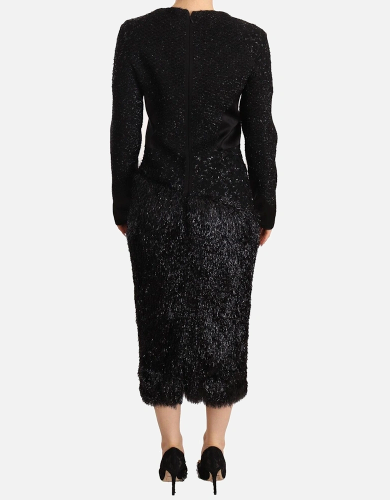 Authentic Sheath Midi Dress with Embellishment Women - Black Dresses