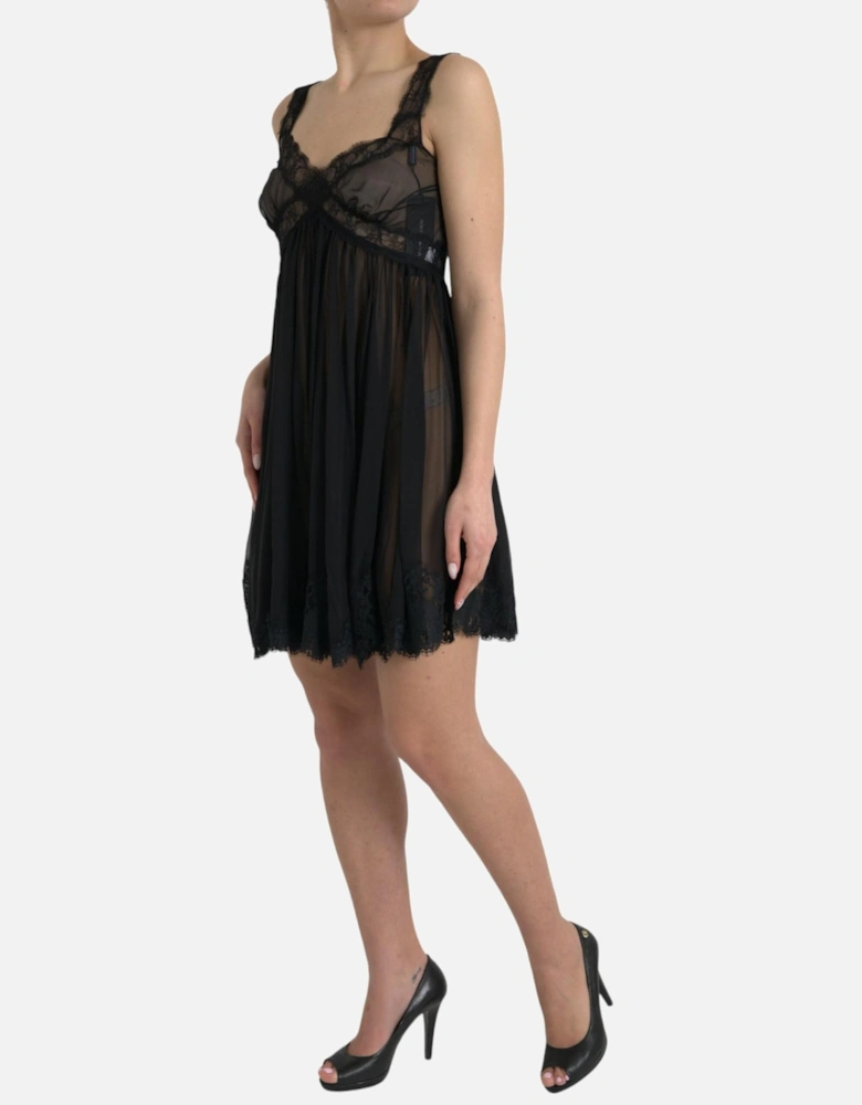 Lace Sleeveless Mini Dress Women - Black Dresses