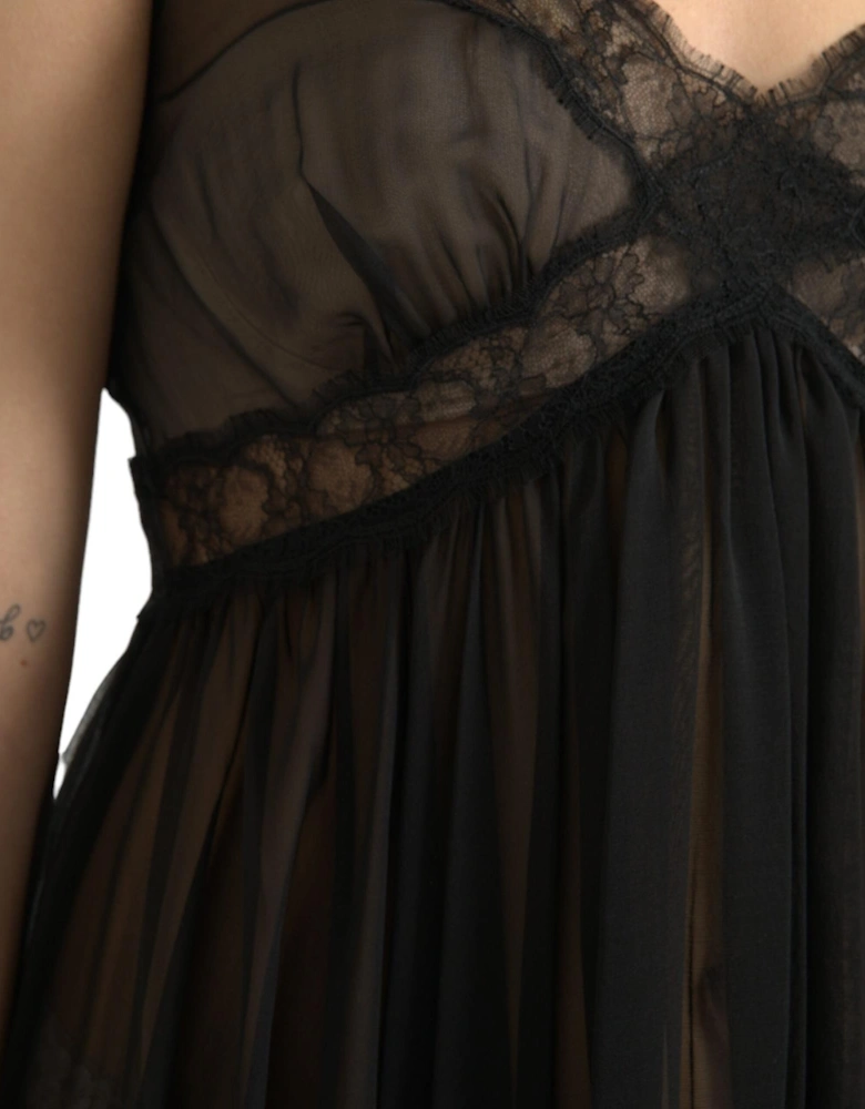 Lace Sleeveless Mini Dress Women - Black Dresses