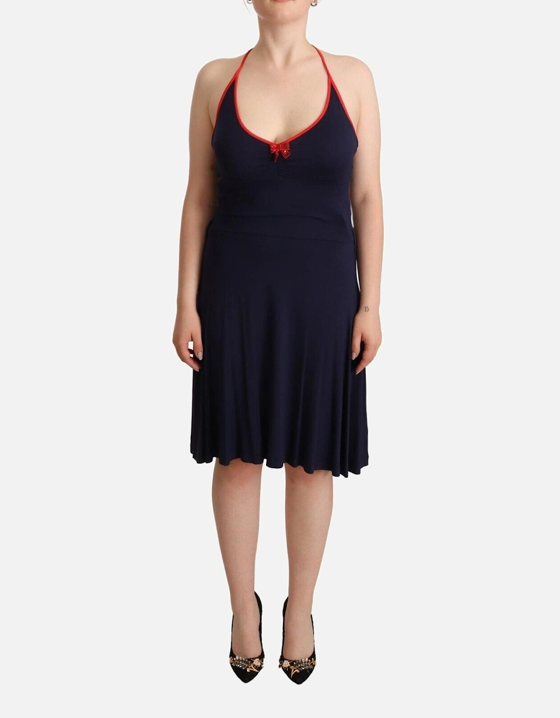 Sleeveless ALine Dress Women - Navy Blue Dresses, 5 of 4