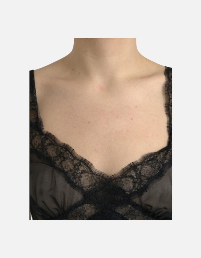 Lace Sleeveless Mini Dress Women - Black Dresses