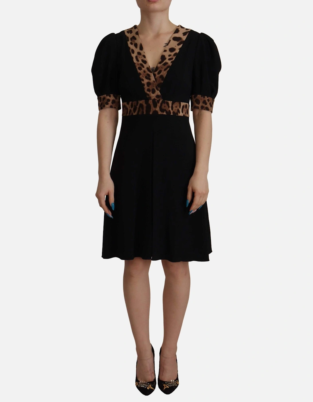 Dolce Gabbana Dress Leopard Print Mini Dress Women - Black Dresses, 7 of 6
