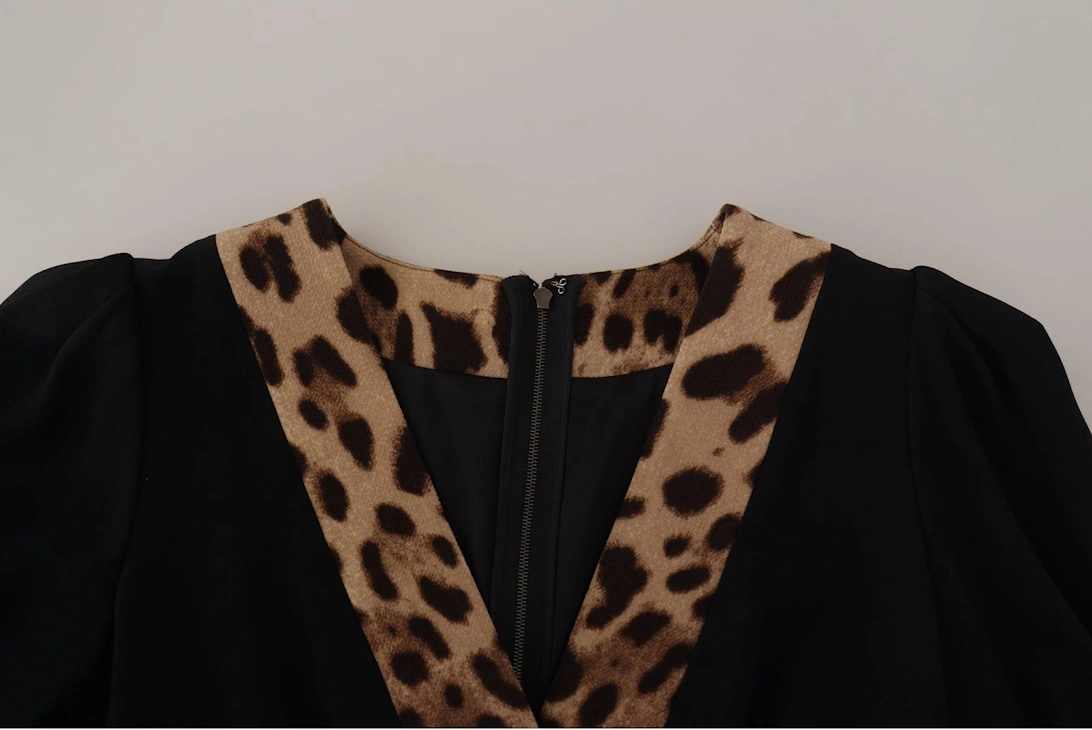 Dolce Gabbana Dress Leopard Print Mini Dress Women - Black Dresses