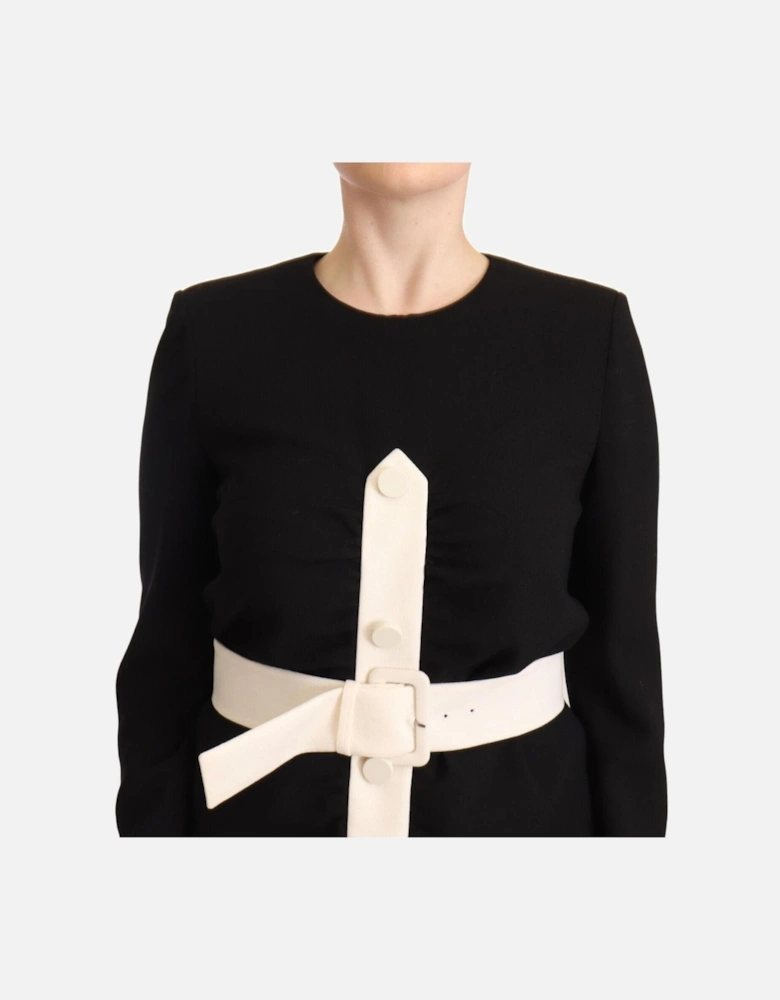 Mini Dress Long Sleeves Wool Women - Black Dresses