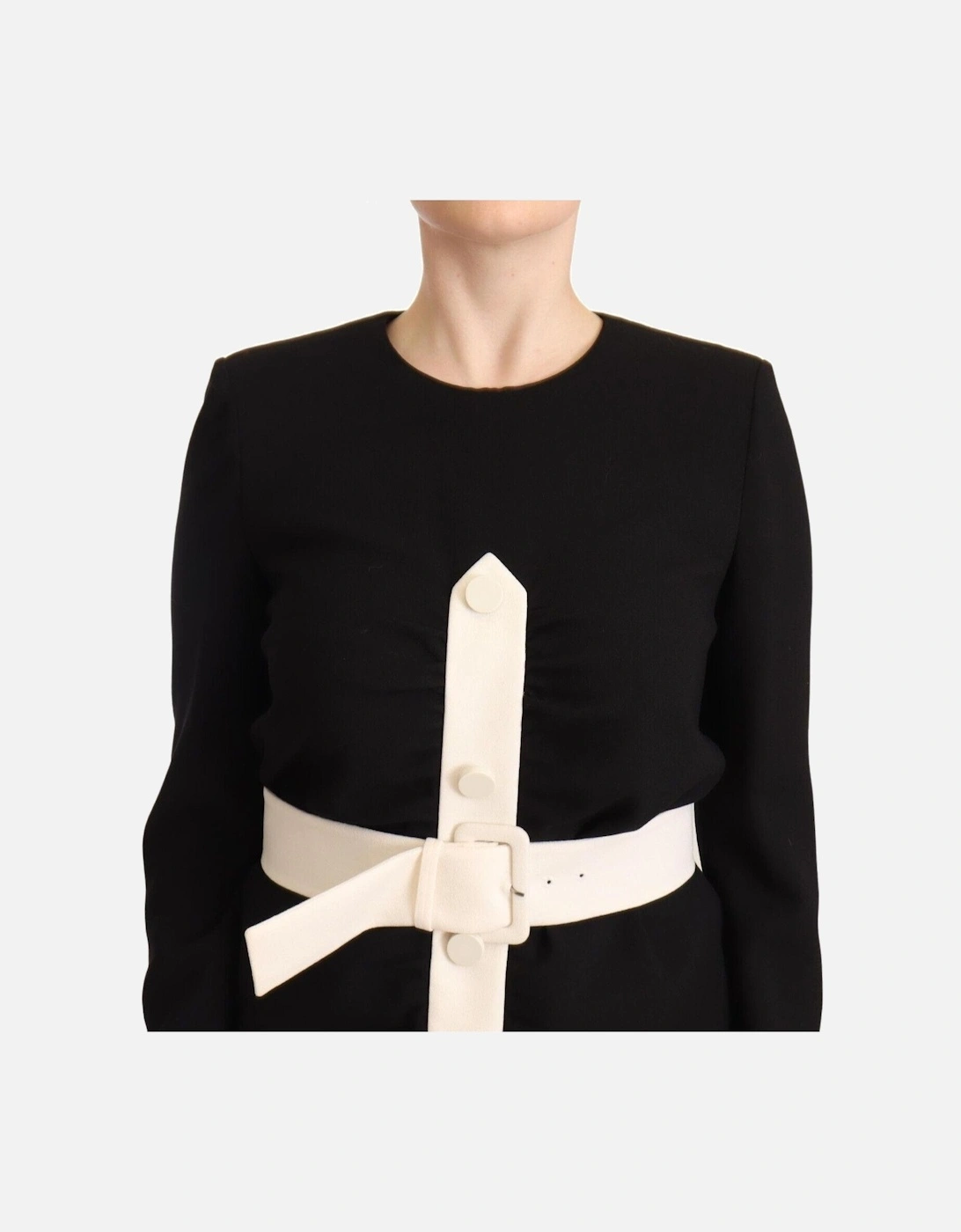 Mini Dress Long Sleeves Wool Women - Black Dresses