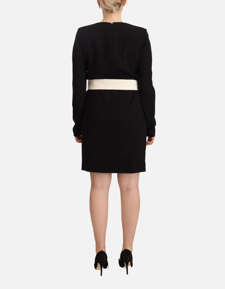 Mini Dress Long Sleeves Wool Women - Black Dresses