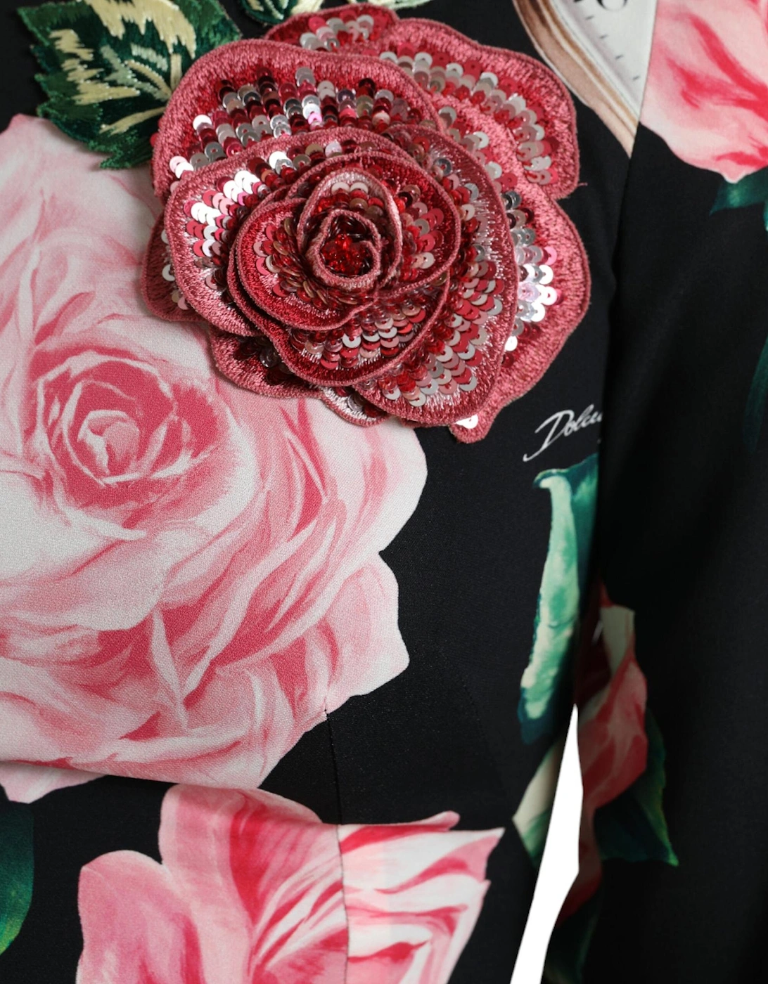 Rose Pocket Watch Dress ALine Mini Dress Women - Black Dresses