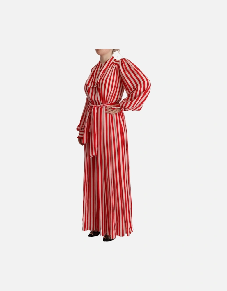 Dolce Gabbana Maxi Dress Red White Stripes Women Dresses